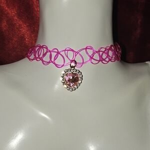 Princess heart charm necklace